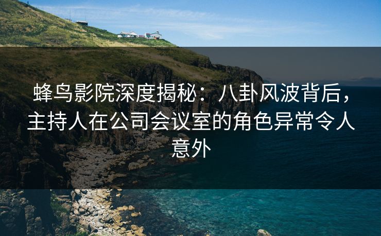 蜂鸟影院深度揭秘：八卦风波背后，主持人在公司会议室的角色异常令人意外
