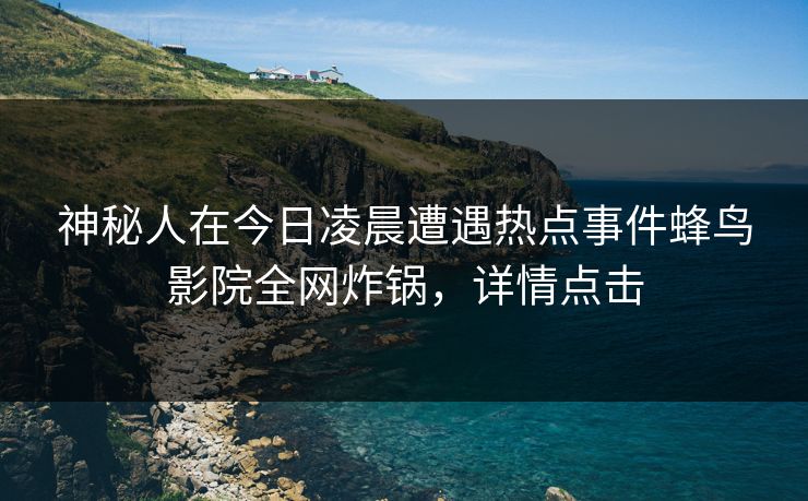 神秘人在今日凌晨遭遇热点事件蜂鸟影院全网炸锅，详情点击