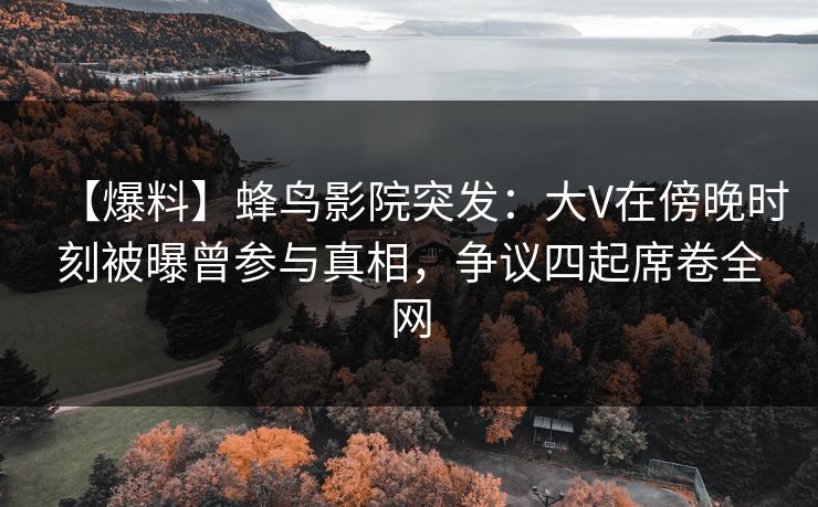【爆料】蜂鸟影院突发：大V在傍晚时刻被曝曾参与真相，争议四起席卷全网