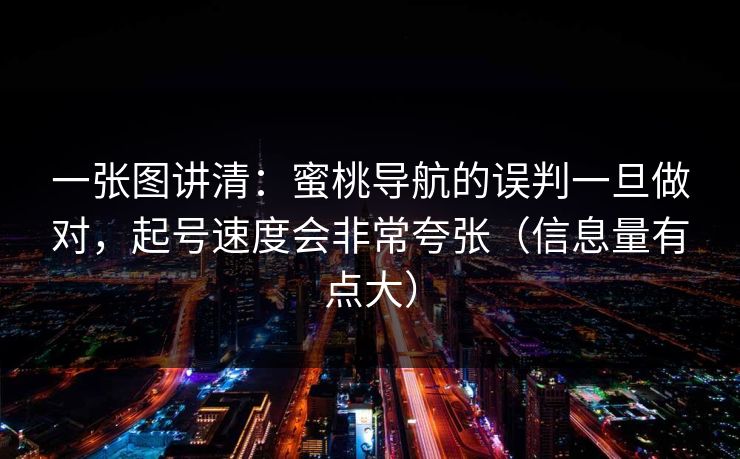 一张图讲清：蜜桃导航的误判一旦做对，起号速度会非常夸张（信息量有点大）